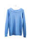 Blue Merino Wool-Blend Crew Neck Jumper