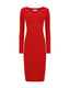Coral Red Merino–Cashmere Knit Dress