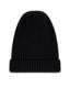 Black Ribbed Merino Wool Hat
