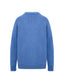 Blue merino-cashmere blend crew neck jumper, back view by Roksolana.