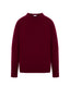 Burgundy cashmere V-neck jumper with ribbed trims, flat back view by Roksolana.