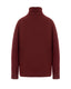 Burgundy merino wool turtleneck jumper, back view by Roksolana.