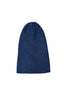 Dark Blue Ribbed Merino Wool Hat image, full length