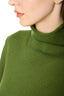 Green Merino Wool Turtleneck Jumper image, detailed view
