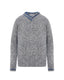 Melange Grey Merino Cashmere V-Neck Jumper