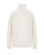 Ivory Merino Wool Cable-Knit Turtleneck