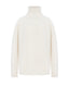 Ivory Merino Wool Cable-Knit Turtleneck