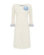 Ivory Ruffled Merino Wool Midi Dress