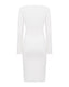 Merino Wool V-Neck Midi Dress, back view 