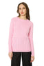 Model wearing a Pink Crew-Neck Merino-Cashmere Jumper