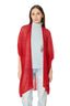 Model wearing a Red Wool Blend Poncho