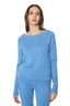 Model wearing a Blue Merino Wool-Blend Crew Neck Jumper