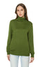 Model wearing a Green Merino Wool Turtleneck Jumper 