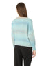 Light Blue Merino Wool-Cotton V-Neck Cardigan, back view