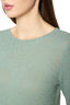Model wearing a Light Green Wool Blend Crew Neck Jumper, detailed view 