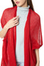 Model wearing a Red Wool Blend Poncho