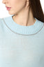 Powder Blue Merino Wool Blend Crew Neck Jumper, detailed view