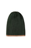Ribbed Olive Green Merino Wool Blend Hat 
