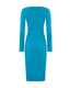 Teal Merino Wool-Blend Knit Dress, back view