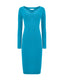 Teal Merino Wool-Blend Knit Dress