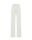 White merino. wool blend trousers on a white background