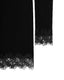 Black lace trim on a white background