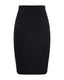 Black merino pencil skirt on a white background