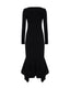 Black dress with long sleeves on a white background