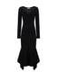 Black dress with long sleeves on a white background