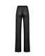 Black sheer mohair-alpaca knit trousers, flat back view by Roksolana.