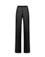 Black sheer mohair-alpaca knit trousers with high-rise waist and flowing leg by Roksolana.