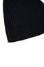 Black Ribbed Merino Wool Hat, detailed view