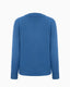 Blue knitted jumper on a white background, back view 