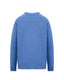 Blue wool jumper on a white background, back view