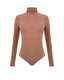 Brown Merino Wool Long-Sleeve Brief Bodysuit 