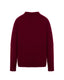 Burgundy cashmere V-neck jumper with ribbed trims, flat back view by Roksolana.
