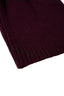 Burgundy Ribbed Merino Wool-Blend Hat, detailed view