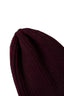 Burgundy Ribbed Merino Wool-Blend Hat, detailed view