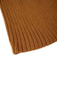 Caramel Ribbed Merino Wool Blend Knit Hat, detailed view