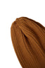 Caramel Ribbed Merino Wool Blend Knit Hat, detailed view