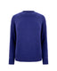 Cobalt blue merino wool-blend crew neck jumper with ribbed cuffs and hem by Roksolana.