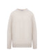 Cream merino-cashmere blend crew neck jumper with ribbed cuffs and hem by Roksolana.