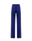 Cobalt blue merino wool-blend knitted trousers, back view by Roksolana.