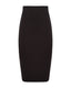 Dark brown pencil skirt on a white background