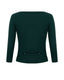 Emerald green fitted merino wool cardigan, back view by Roksolana.