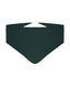 Flat view of a green triangle scarf crafted from 100% merino wool.