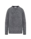 Melange grey merino-cashmere blend crew neck jumper by Roksolana.