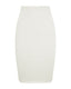 White merino pencil skirt on a white background