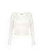 Ivory merino long-sleeve top on a white background