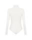 White long-sleeve top on a white background, back view 